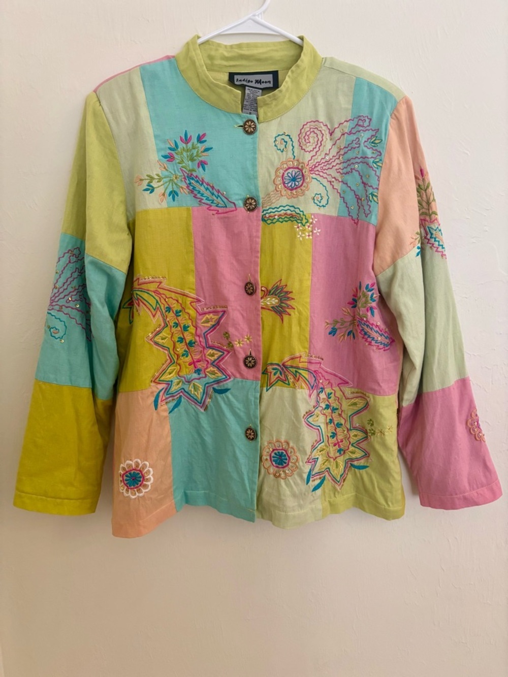 Art to Wear VTG Floral Patchwork Jacket Sz S Grannycore Spring Boho